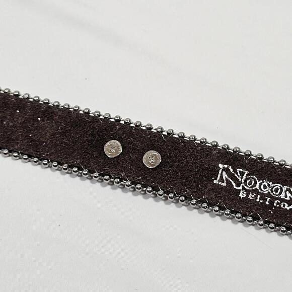 Nocona Cowgirl Western Brown/Rhinestone Heart Leather Belt Size 28 Bling - Picture 6 of 9